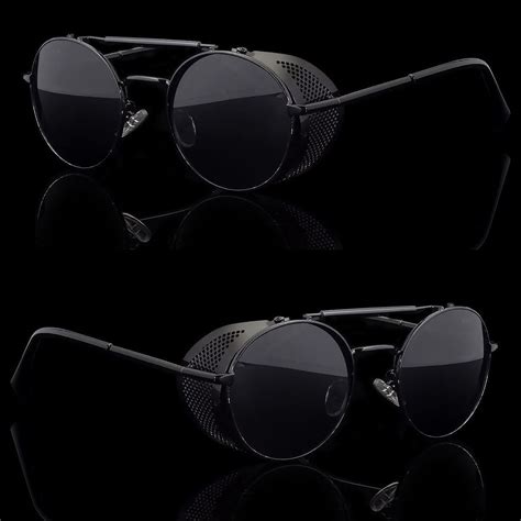 round sunglasses side shields|retro sunglasses with side shields.